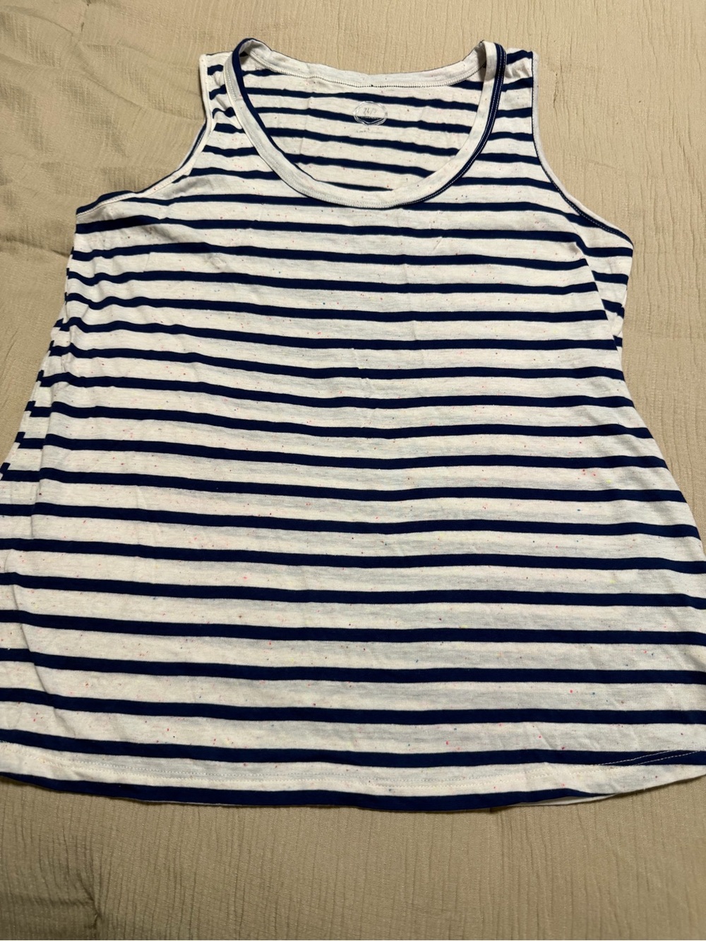 Maurices 24/7 Striped Navy & White Tank Top